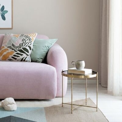Venezia apupöytä Ø48 cm messinki